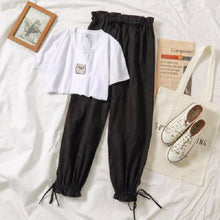 Load image into Gallery viewer, Two piece set summer clothes for women 2019 new dresy damskie fashion casual wide leg pants pig print t shirt 2 piece set women